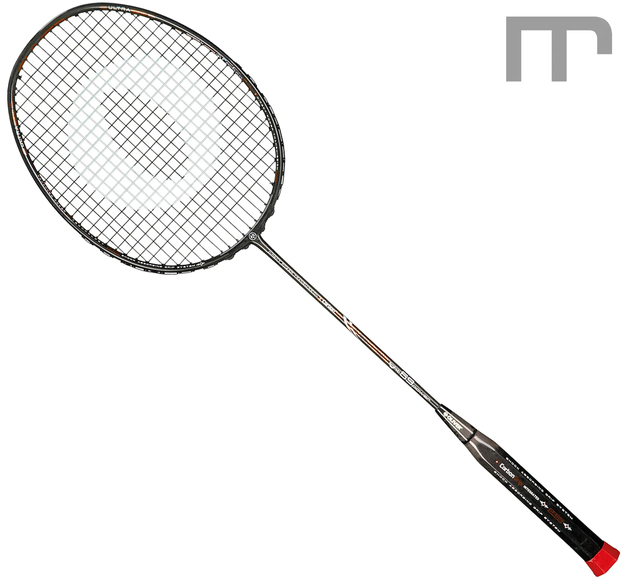 OLIVER EXTREME 69 LIGHT POWER raquette de badminton (cat. B) – idéale pour pv-offensif, tige moyen rigide, lourd en tête, 72 g – vue avant | Matériau : carbone, Caractéristiques : léger · favorise ton jeu | acheter à prix avantageux chez mss-sport Suisse