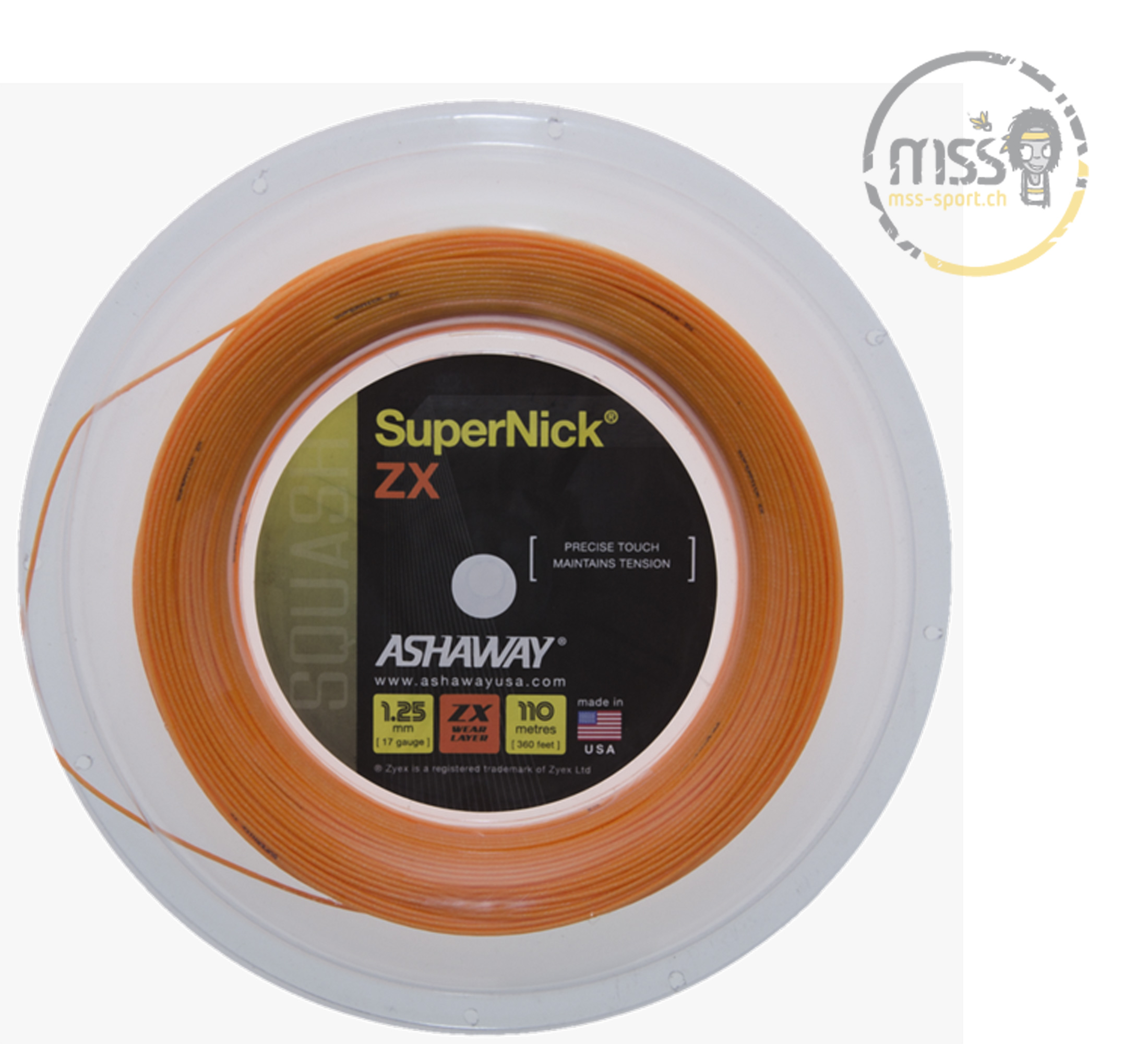 Corde de squash Ashaway Supernick ZX orangeNGE