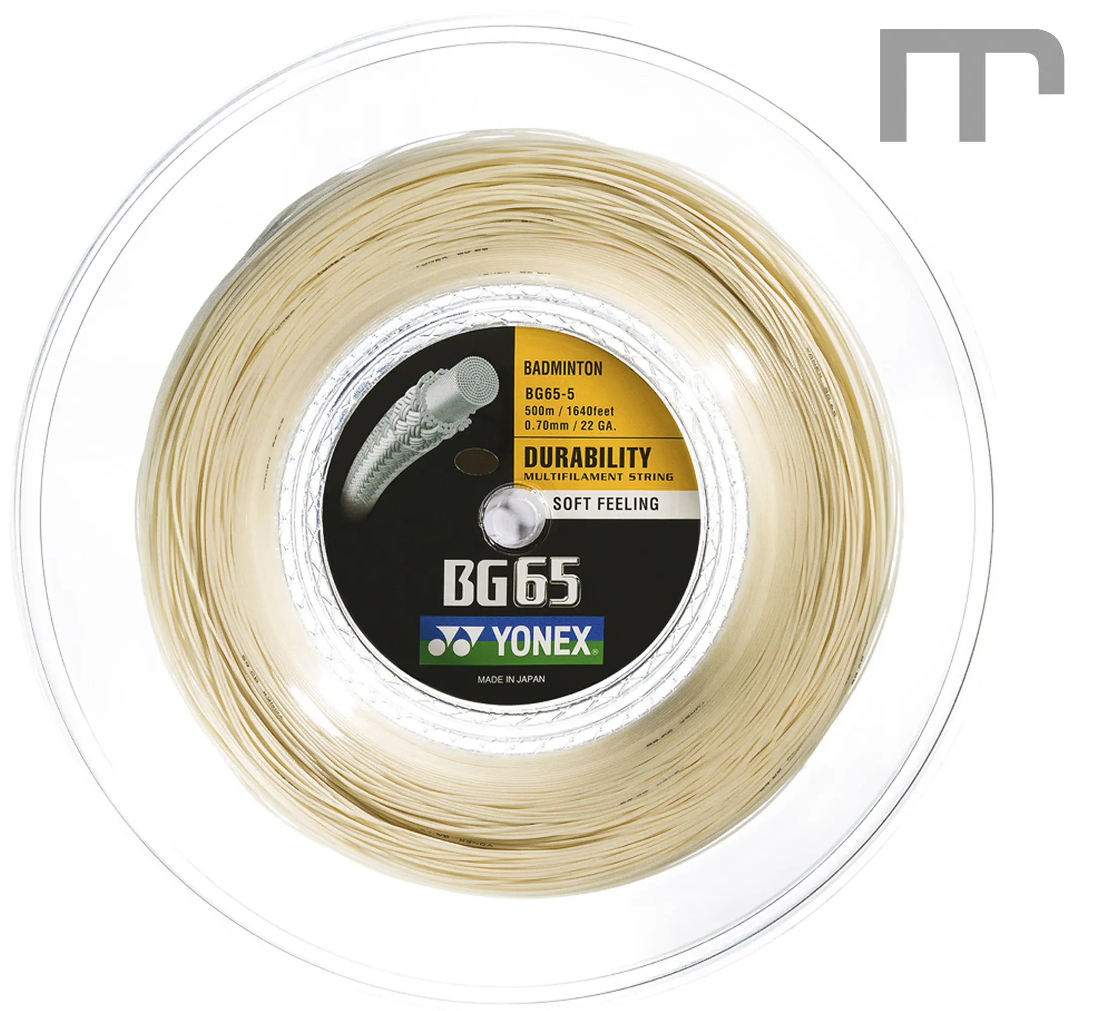 YONEX BG 65 amber 500 m – weiche, haltbare Badminton-Saite mit Komfort & Armschonung – erhältlich bei mss-sport Schweiz