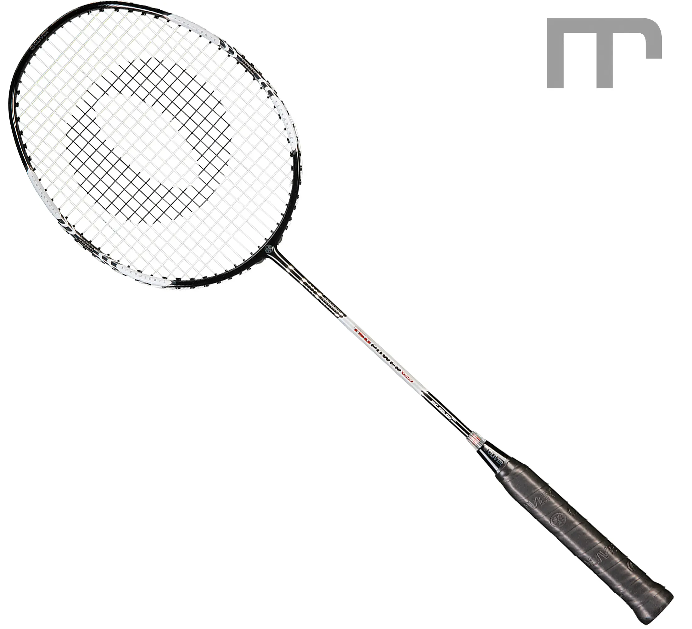 OLIVER FLEXTER PC Badminton-Schläger (Kat. D) – ideal für A-Defensive, mittel Schaft, leicht grifflastig, 83 g – Frontansicht | Material: Carbon, Eigenschaften: leicht · unterstützt dein Spiel | jetzt preiswert kaufen bei mss-sport Schweiz