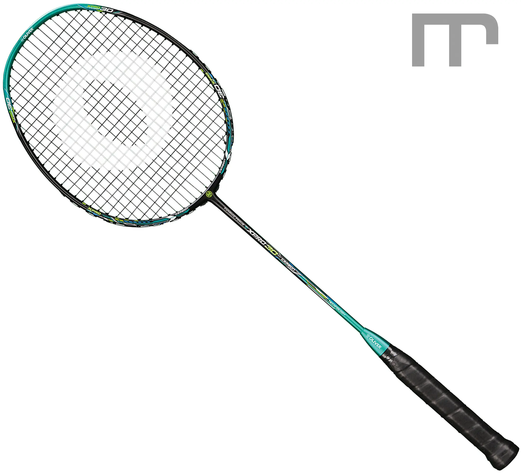 OLIVER XPRO 30 Badminton-Schläger (Kat. D) – ideal für Beginner, flexibel Schaft, kopflastig, 83 g – Frontansicht | Material: Carbon, Eigenschaften: leicht · unterstützt dein Spiel | jetzt preiswert kaufen bei mss-sport Schweiz