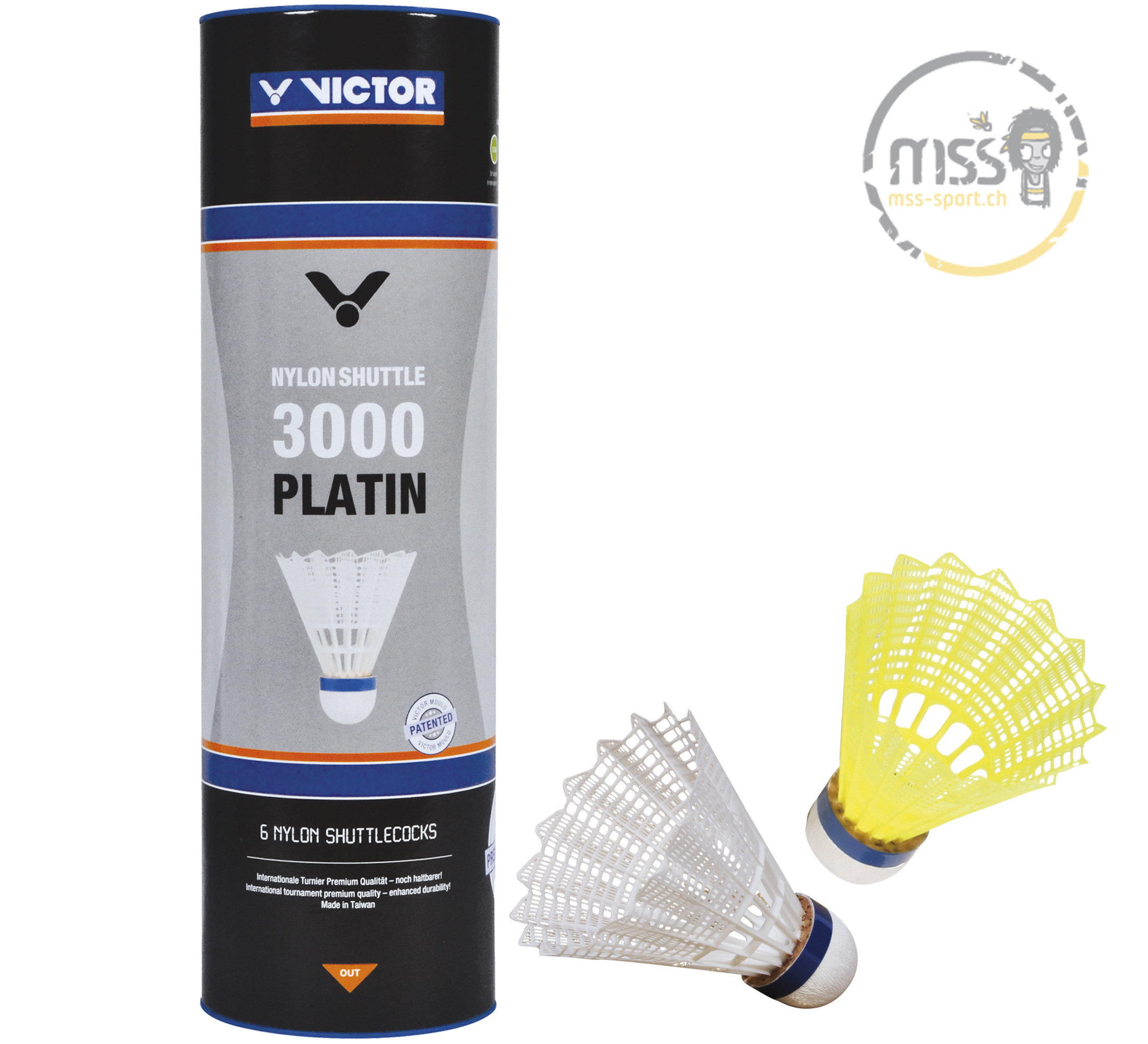 Victor 3000 Platin, yellow/blue x10