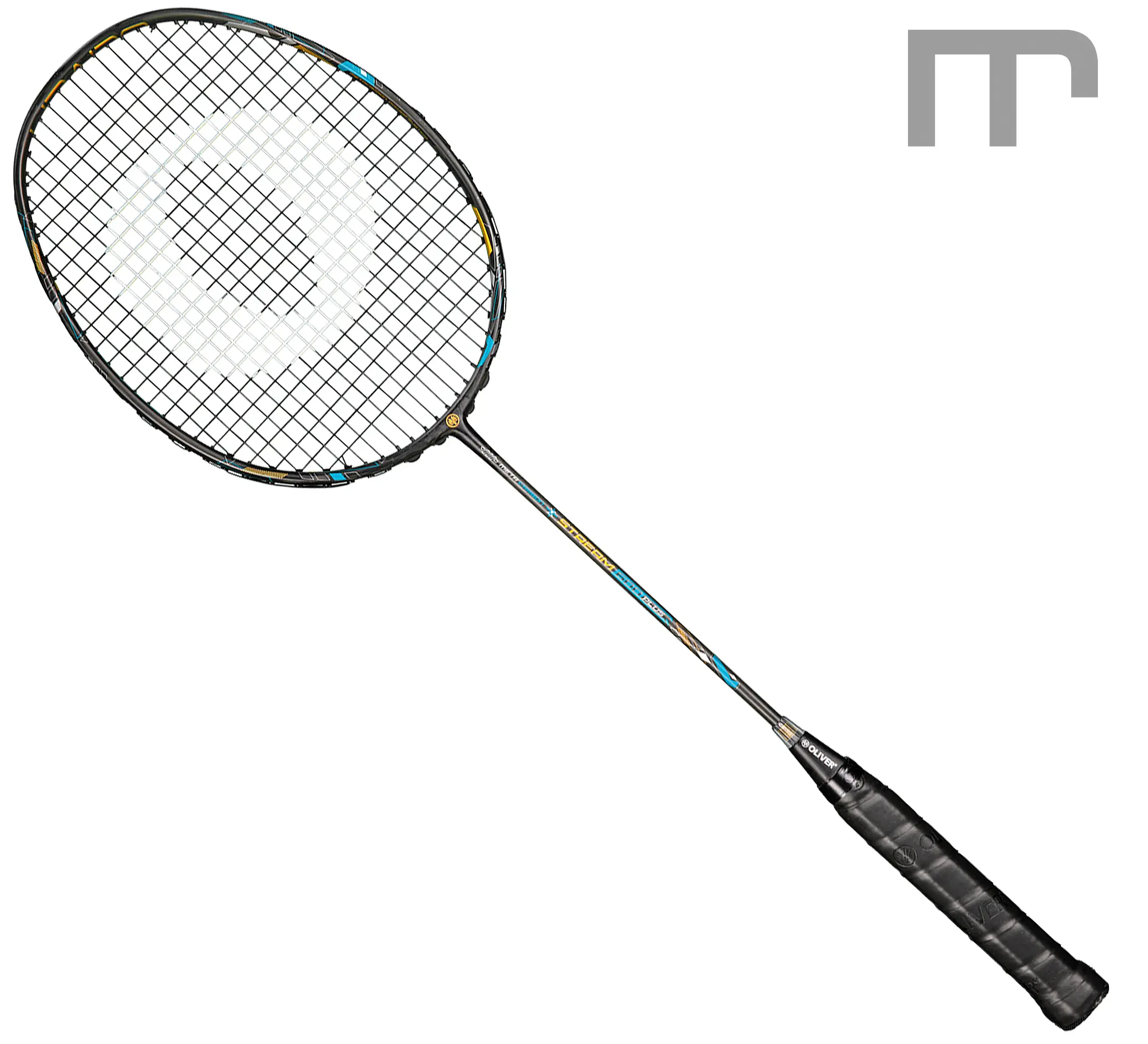 OLIVER STREAM 600 P Badminton-Schläger (Kat. C) – ideal für Allround, mittel Schaft, ausgewogen, 86 g – Frontansicht | Material: Carbon, Eigenschaften: leicht · unterstützt dein Spiel | jetzt preiswert kaufen bei mss-sport Schweiz